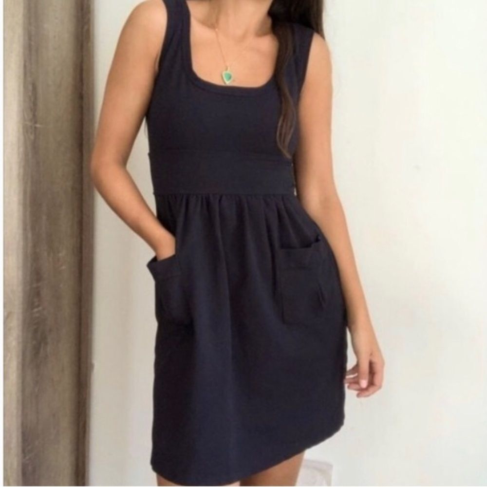 Diane Von Furstenberg Cezzane Scoop Neck Jersey Dress Navy Blue 12